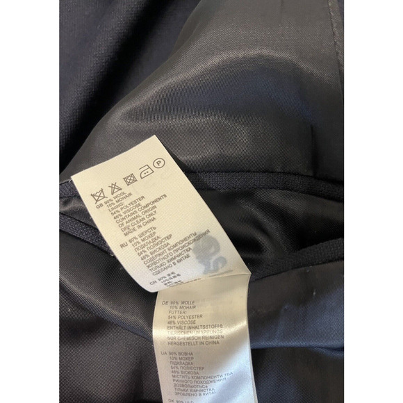 Reiss Wool Mohair Unlined 2 Button Blazer Men's Size 44 Navy Blue - Picture 7 of 14